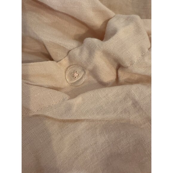 Company Store Premium Pink 100% Washed Linen Duvet Cover Buttons Quiet Luxury - Picture 1 of 7